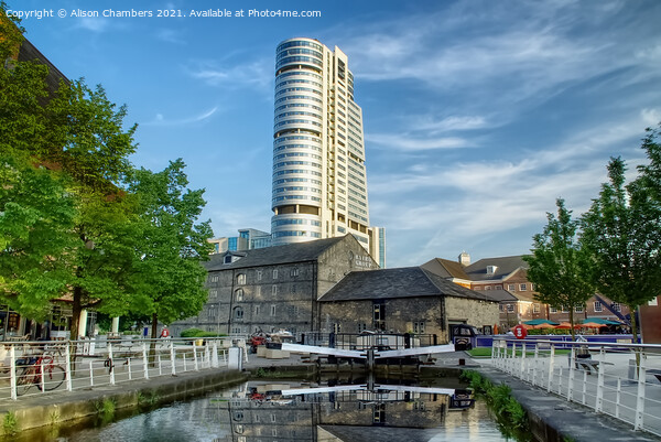 Bridgewater Place and Granary Wharf Picture Board by Alison Chambers