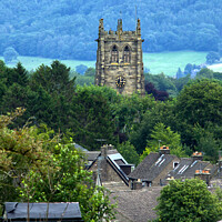 Buy canvas prints of Youlgrave Village and Church by Alison Chambers