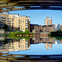 Buy canvas prints of Roberts Wharf Reflection Leeds by Alison Chambers