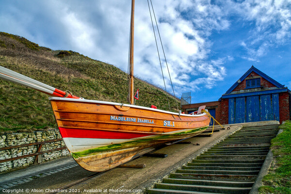 North Landing Lifeboat Station, Yorkshire Coast  Picture Board by Alison Chambers