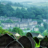 Buy canvas prints of Hebden Bridge From Above  by Alison Chambers