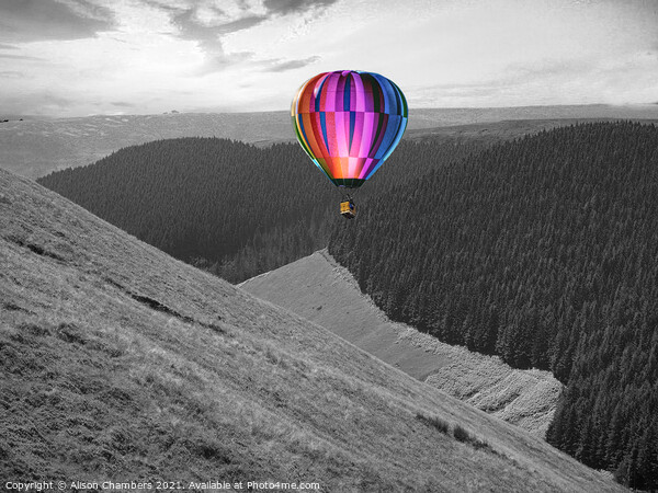 Hot Air Balloon of the High Peak Picture Board by Alison Chambers