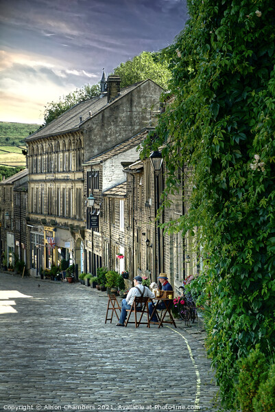 A lazy Summer Evening in Haworth Portrait  Picture Board by Alison Chambers