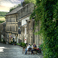 Buy canvas prints of A lazy Summer Evening in Haworth Portrait  by Alison Chambers