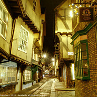 Buy canvas prints of York Shambles by Night by Alison Chambers
