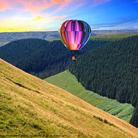 Buy canvas prints of High Peak Hot Air Balloon  by Alison Chambers