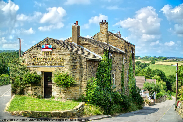 The White Horse Pub Emley Picture Board by Alison Chambers