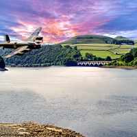 Buy canvas prints of Lancaster Bomber Ladybower Flypast by Alison Chambers