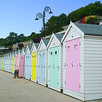 Buy canvas prints of Lyme Regis Beach Huts by Alison Chambers