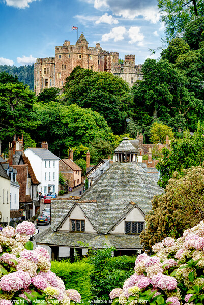 Dunster Village Scene Picture Board by Alison Chambers