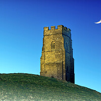 Buy canvas prints of Crescent Moon Glastonbury Tor by Alison Chambers
