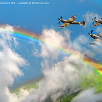 Buy canvas prints of Somewhere Over The Rainbow Spitfires by Alison Chambers