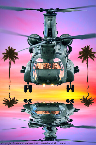 Chinook Tropical Ops Picture Board by Alison Chambers