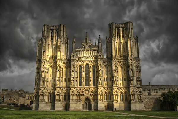 Wells Cathedral Dramatic Sky Picture Board by Alison Chambers