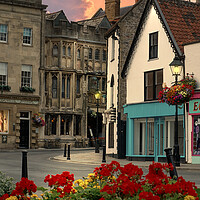 Buy canvas prints of Daybreak In Glastonbury Town Centre  by Alison Chambers
