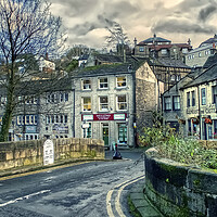 Buy canvas prints of Hollowgate Bridge Holmfirth by Alison Chambers
