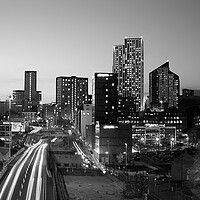 Buy canvas prints of Leeds City Skyline In Black And White  by Alison Chambers