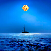Buy canvas prints of Lyme Regis Super Moon by Alison Chambers