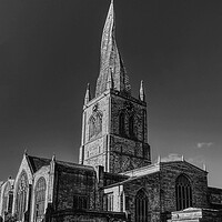 Buy canvas prints of Chesterfield Parish Church in Black and White by Alison Chambers