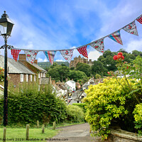 Buy canvas prints of Summer Bunting In Dunster by Alison Chambers
