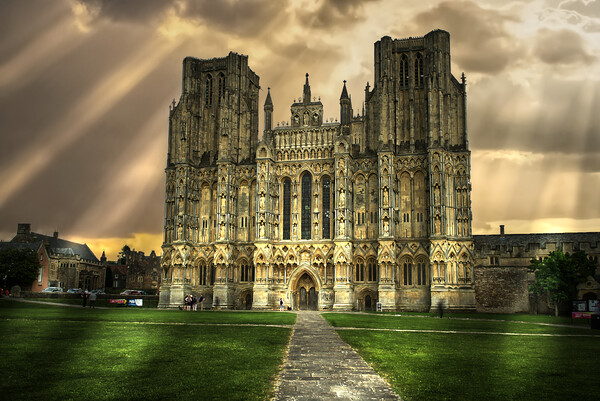 Wells Cathedral Sunbeams Picture Board by Alison Chambers