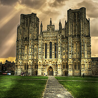Buy canvas prints of Wells Cathedral Sunbeams by Alison Chambers