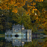 Buy canvas prints of Newmillerdam Boathouse In Autumn by Alison Chambers