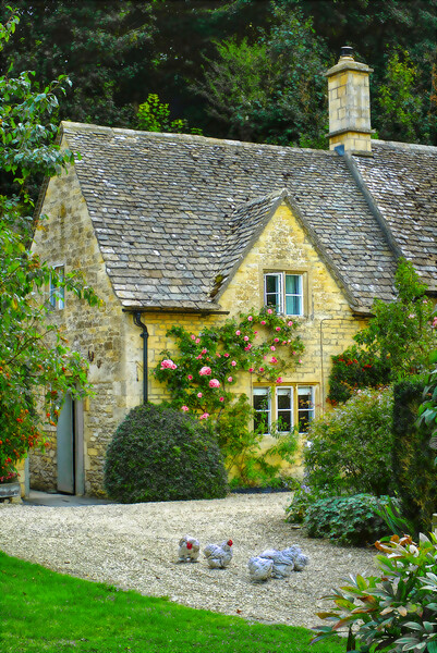 Bibury Cottage Picture Board by Alison Chambers