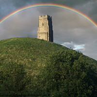 Buy canvas prints of Glastonbury Tor Rainbow by Alison Chambers