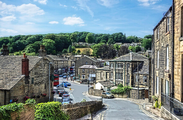 Holmfirth Town Centre Picture Board by Alison Chambers