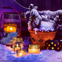 Buy canvas prints of Candles In The Snow by Alison Chambers