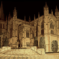 Buy canvas prints of Wakefield Cathedral At Night by Alison Chambers