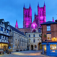 Buy canvas prints of Lincoln Cathedral In Advent Colours by Alison Chambers