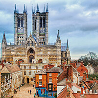 Buy canvas prints of Lincoln Cathedral Aerial View by Alison Chambers