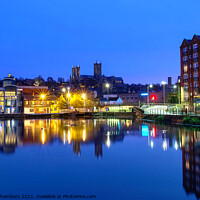 Buy canvas prints of Lincoln Brayford Waterfront At Night by Alison Chambers