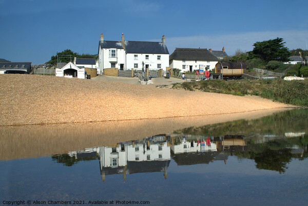 Seatown Beach Reflection  Picture Board by Alison Chambers