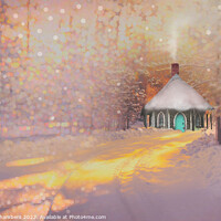 Buy canvas prints of Snowy Woodland Cottage by Alison Chambers