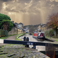 Buy canvas prints of Huddersfield Narrow Canal  by Alison Chambers