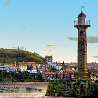 Buy canvas prints of Whitby Harbour Lighthouse, North Yorkshire Coast  by Alison Chambers