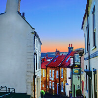 Buy canvas prints of Ye Dolphin Pub, Robin Hoods Bay by Alison Chambers