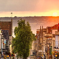 Buy canvas prints of Glastonbury Town Sunrise  by Alison Chambers
