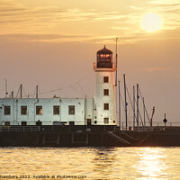 Buy canvas prints of Scarborough Lighthouse Sunrise , North Yorkshire C by Alison Chambers