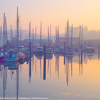 Buy canvas prints of Scarborough Harbour Sunset, North Yorkshire Coast  by Alison Chambers