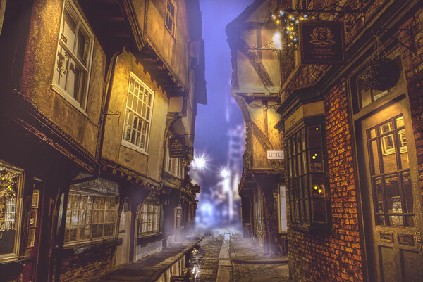 York Shambles Creeping Mist Picture Board by Alison Chambers