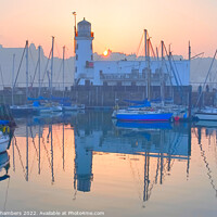 Buy canvas prints of Scarborough Harbour Sunset  by Alison Chambers
