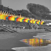 Buy canvas prints of Scarborough Beach Huts (colour selection) by Alison Chambers