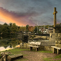 Buy canvas prints of Sunset At Newmillerdam War Memorial  by Alison Chambers
