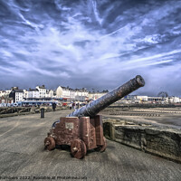 Buy canvas prints of Bridlington North Pier Cannon, Yorkshire Coast by Alison Chambers