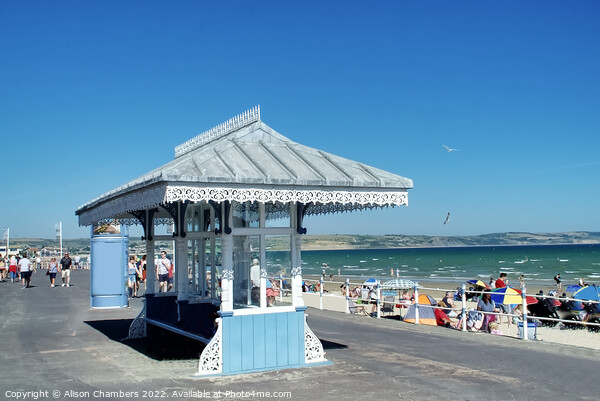 Weymouth Seafront Shelter Picture Board by Alison Chambers