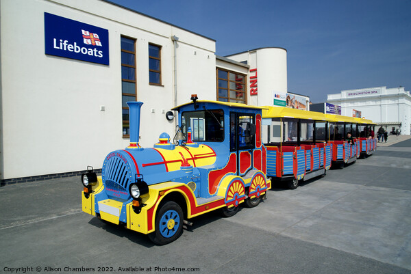Bridlington Seafront Land Train, Yorkshire Coast Picture Board by Alison Chambers